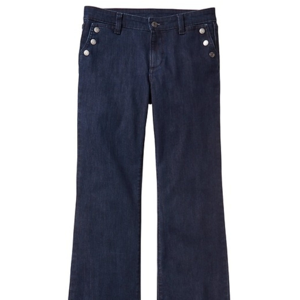 Gap Button Detail Mid-Rise Wide Leg Trouser Jeans